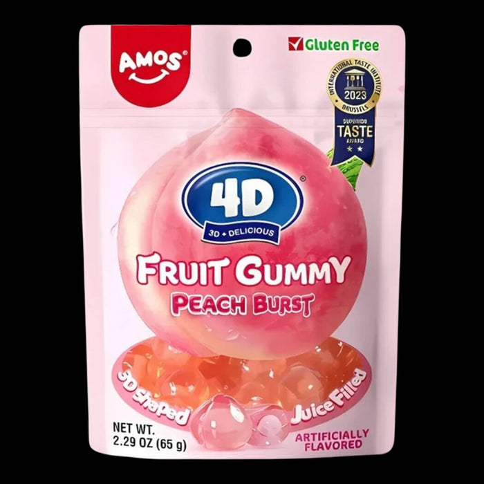 Amos 4D Fruit Gummy Peach Burst 65g