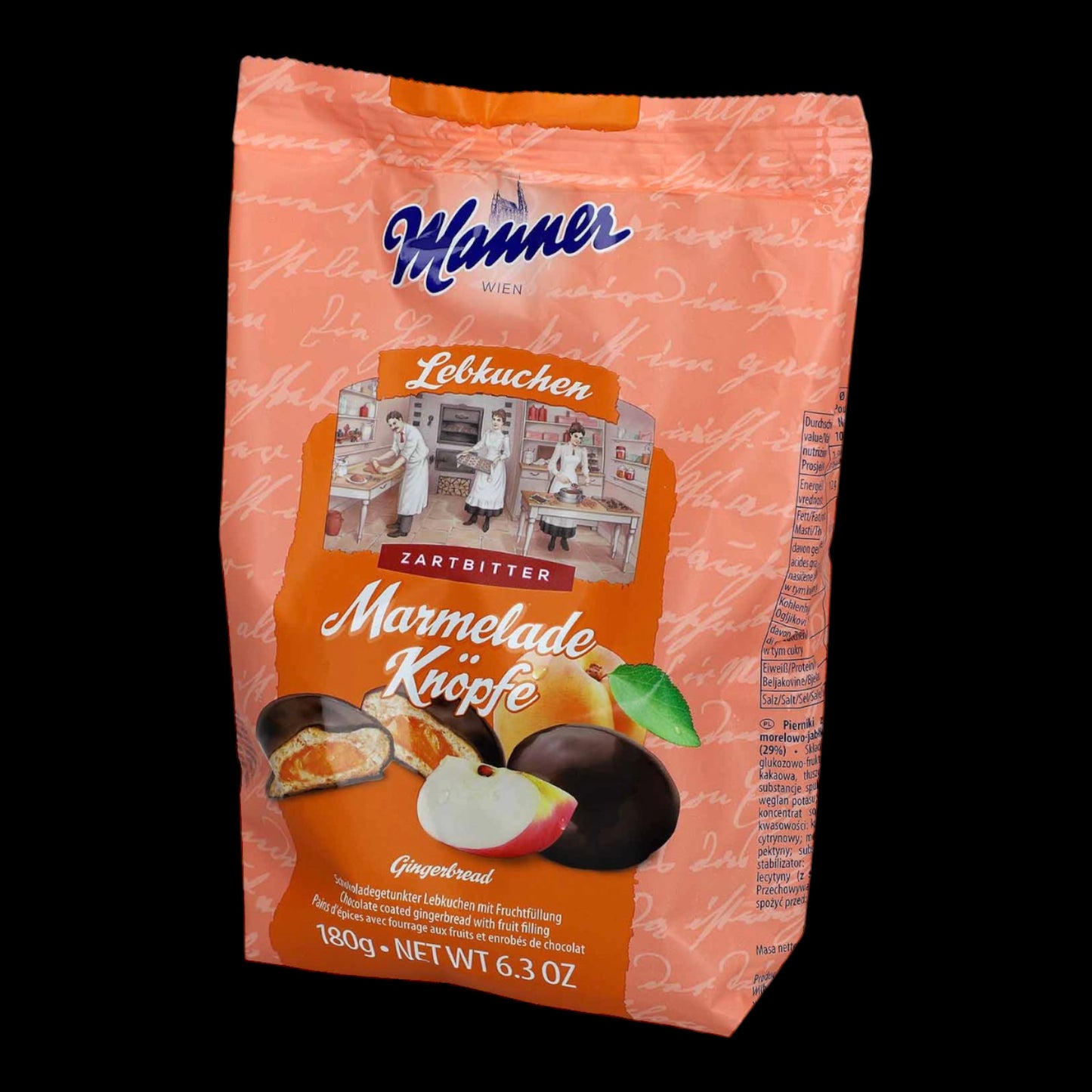 Manner Lebkuchen Marmelade Knöpfe Zartbitter 180g