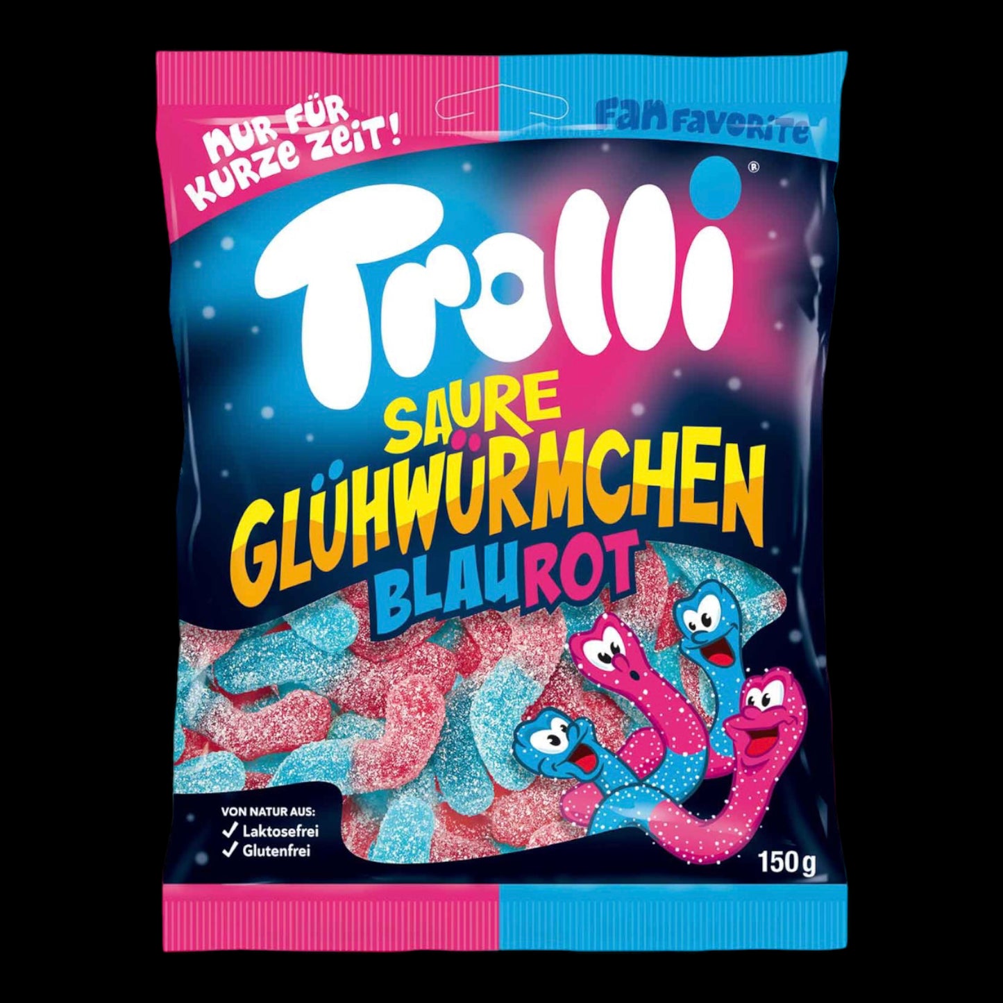 Trolli Saure Glühwürmchen Fan-Favorite Blau-Rot 150g