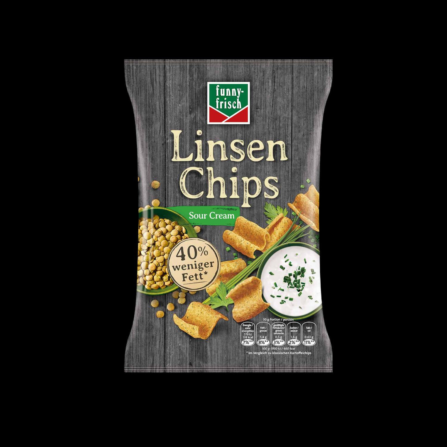 funny-frisch Linsen Chips Sour Cream 90g 