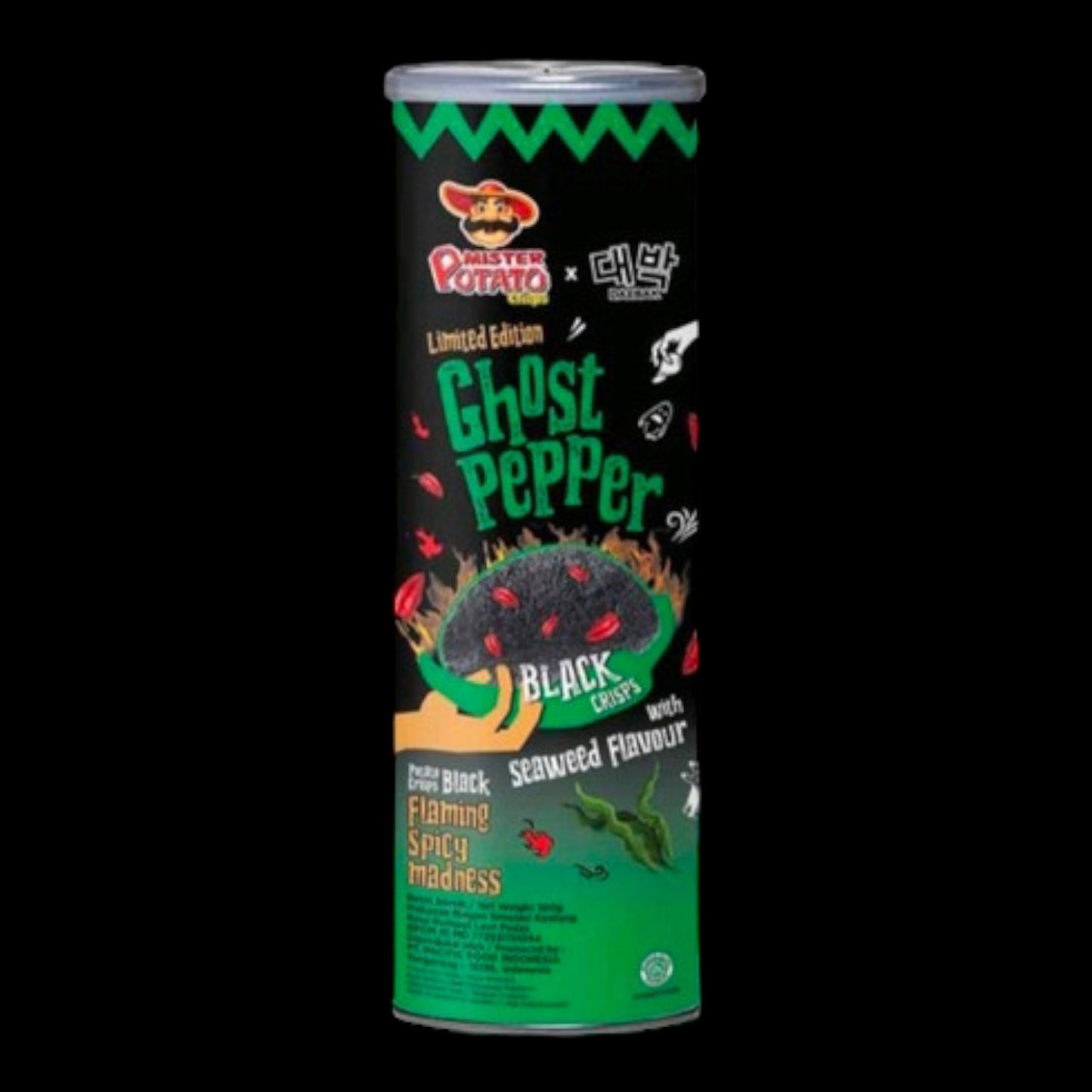 Mister Potato Ghost Pepper Seaweed Black Crisp 80g