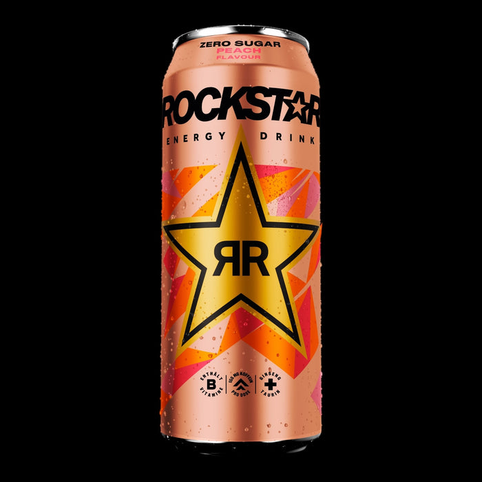 Rockstar Peach Zero Sugar 500ml