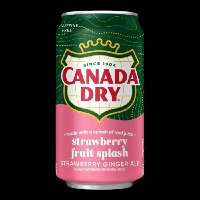 Canada Dry Strawberry Fruit Splash Ginger Ale Soda 355ml