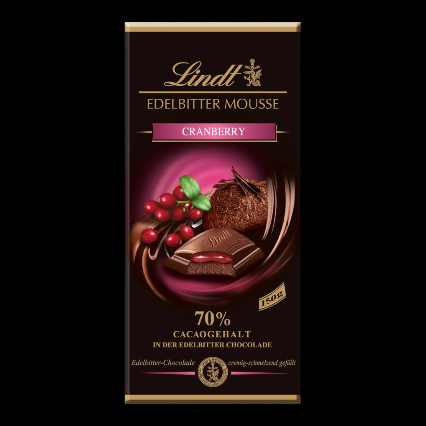 Lindt Edelbitter Mousse Cranberry Tafel 150g