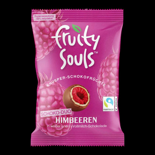 FruitySouls Knusper-Schokofrüchte Himbeeren Schoko-Duo 80g