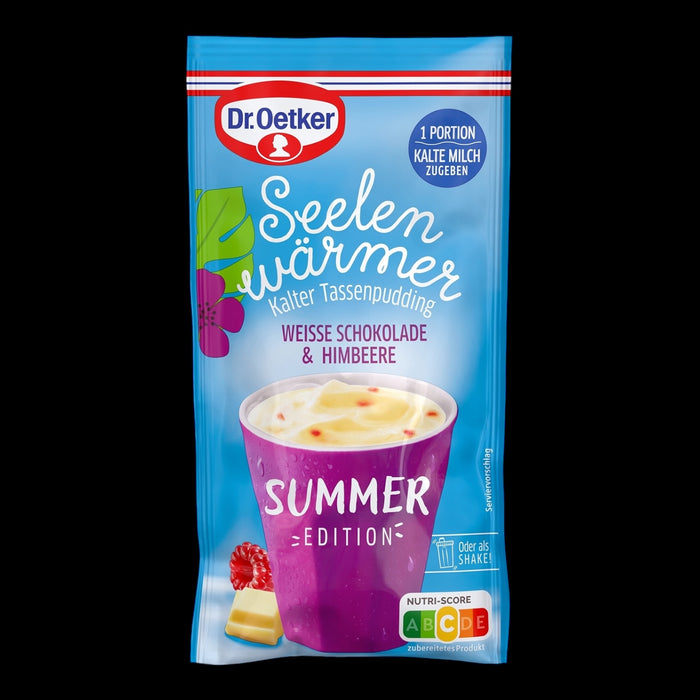 Dr. Oetker Seelenwärmer Kalter Tassenpudding Weiße Schokolade & Himbeere 42g