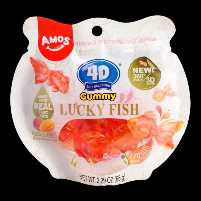 Amos 4D Gummy Lucky Fish Peach & Mango 60g
