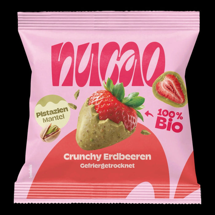 nucao Schokofrüchte Crunchy Erdbeeren im Pistazienmantel Bio 50g