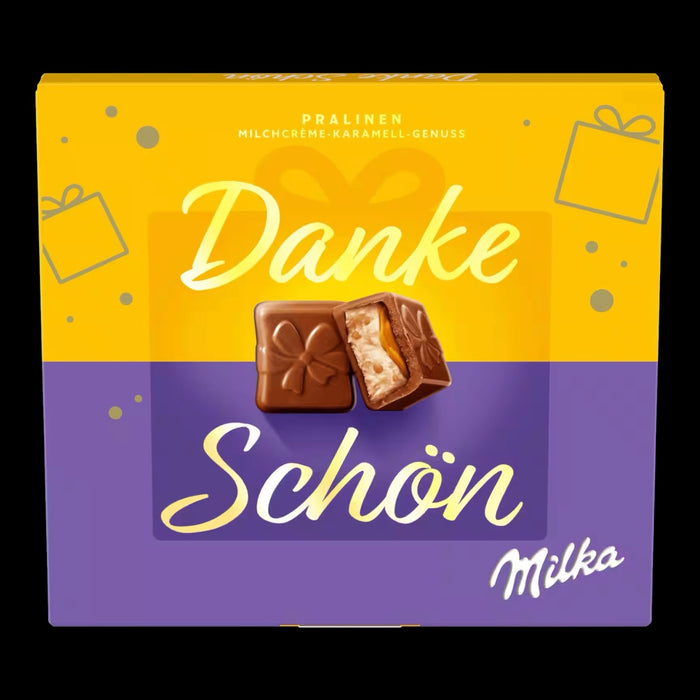 Milka 'Danke Schön' Pralinen Milchcrème-Karamell-Genuss 114g