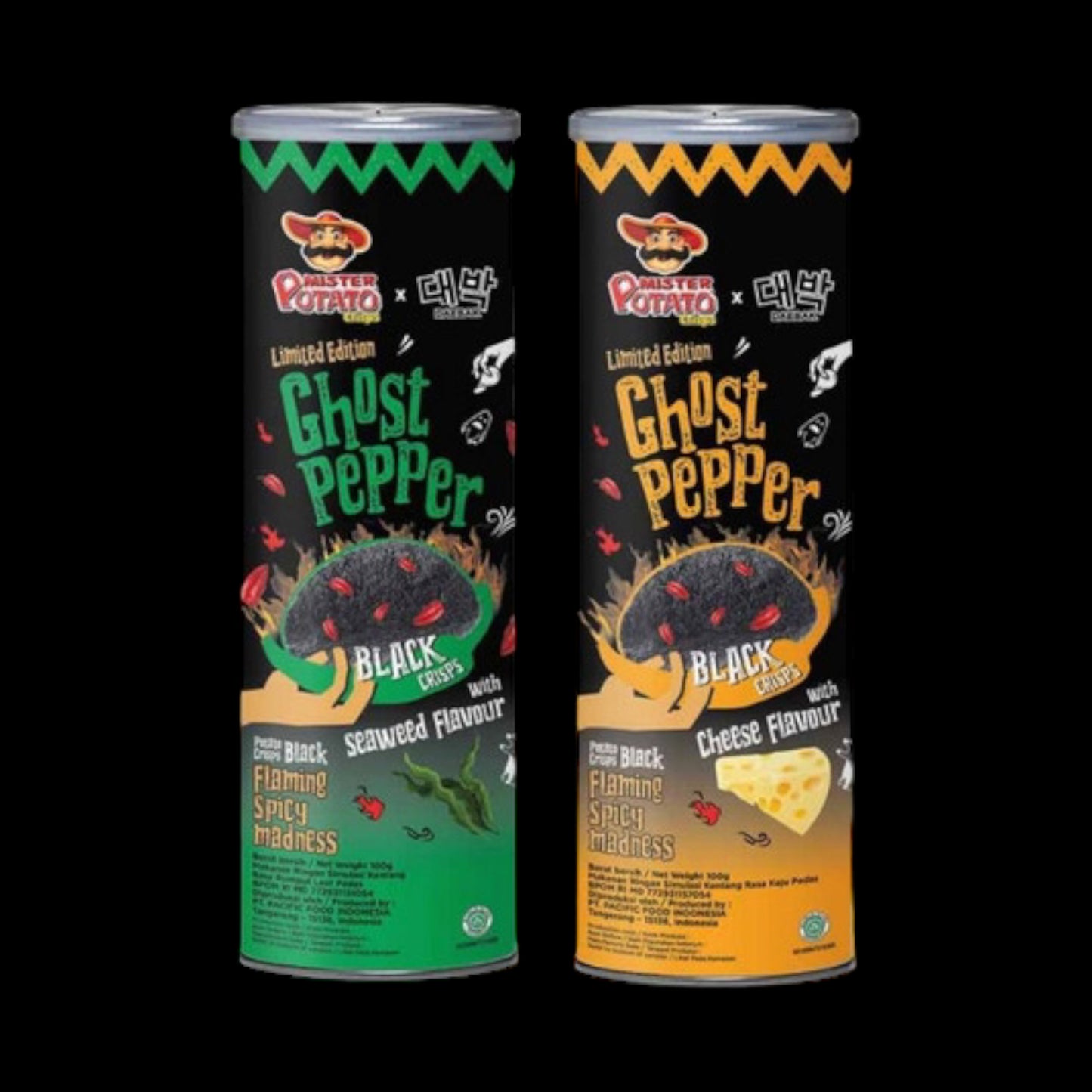 Mister Potato Ghost Pepper Seaweed Black Crisp 80g