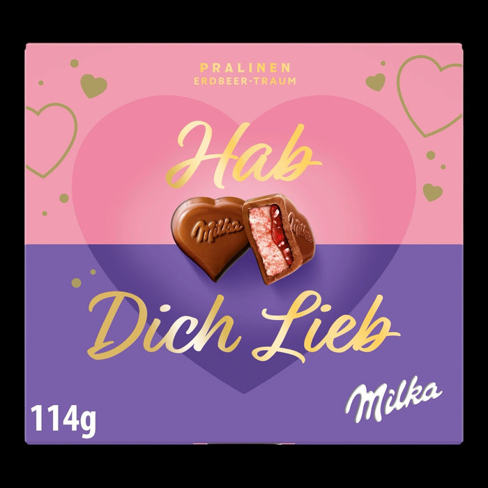 Milka 'Hab Dich Lieb' Pralinen Erdbeer-Traum 114g
