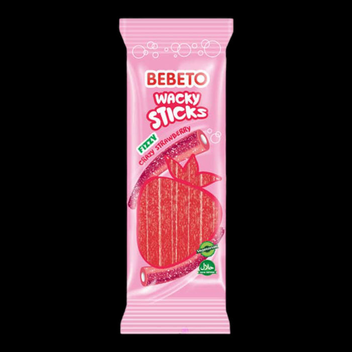 Bebeto Fizzy Strawberry Wacky Sticks 180g