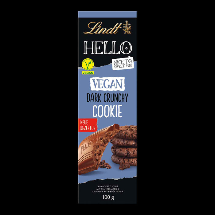 Lindt Hello Vegan Dark Crunchy Cookie Tafel 100g