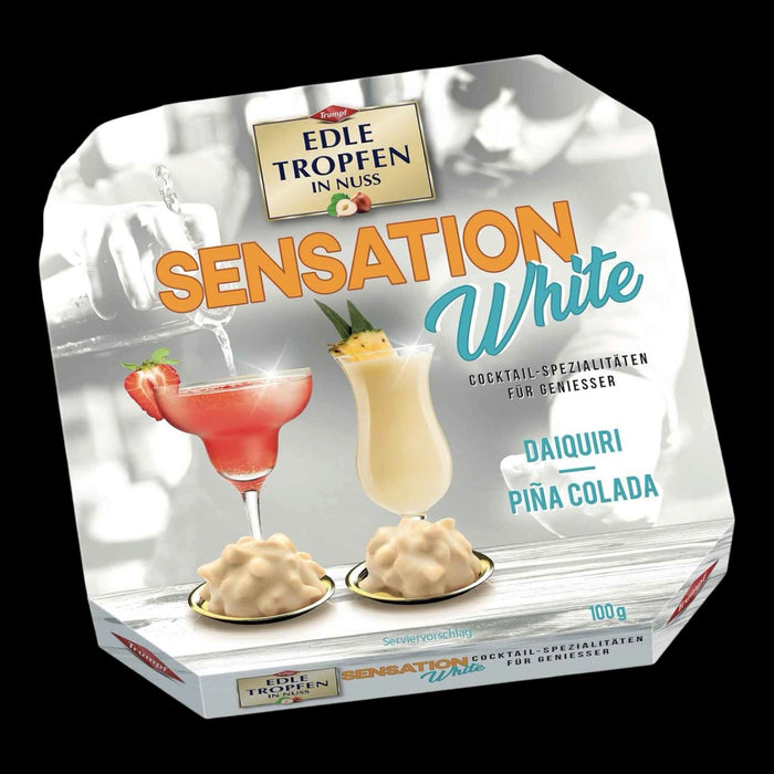 Trumpf Edle Tropfen in Nuss Sensation White Pralinen 100g
