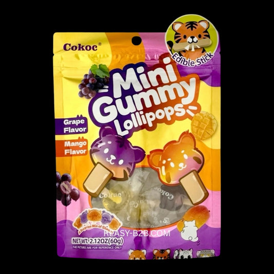 Cokoc Gummies Mini Lollipop - Grape & Mango 60g