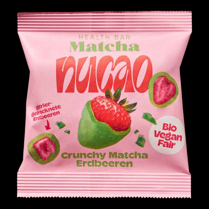 nucao Health Bar Schokofrüchte Crunchy Matcha Erdbeeren Bio 50g