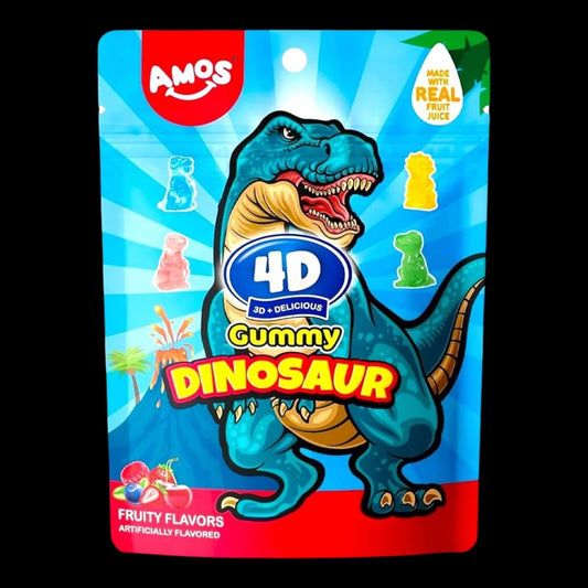 Amos 4D Gummy Dinosaur - Fruity Flavor 65g