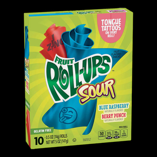 Fruit Roll-Ups Sour blue Raspberry Punch 141g