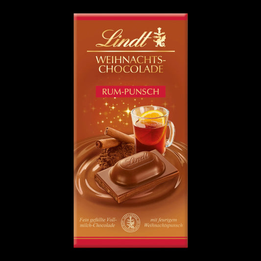 Lindt Weihnachts-Chocolade Rum-Punsch Tafel 100g