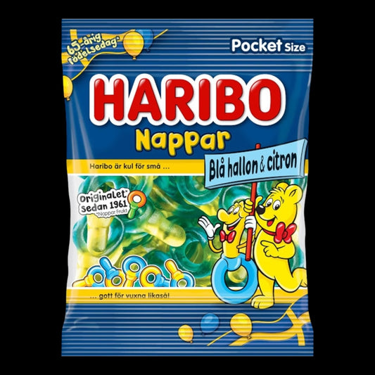 Haribo Nappar Blauer Himbeere & Zitrone 80g