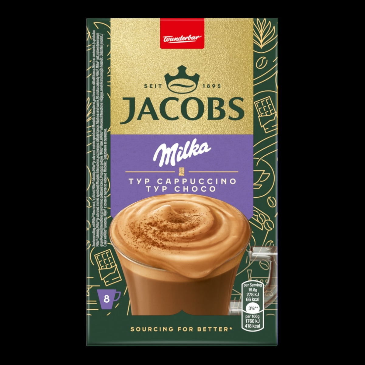 Jacobs Milka Choco Instant Cappuccino 8St - candymen.ch
