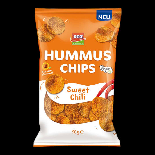 XOX Hummus Chips Sweet Chili 90g MHD: 30.12.23