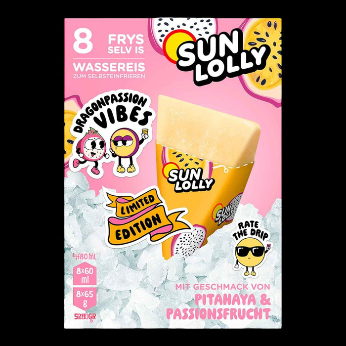Sun Lolly Wassereis Pitahaya & Passionsfrucht 8er