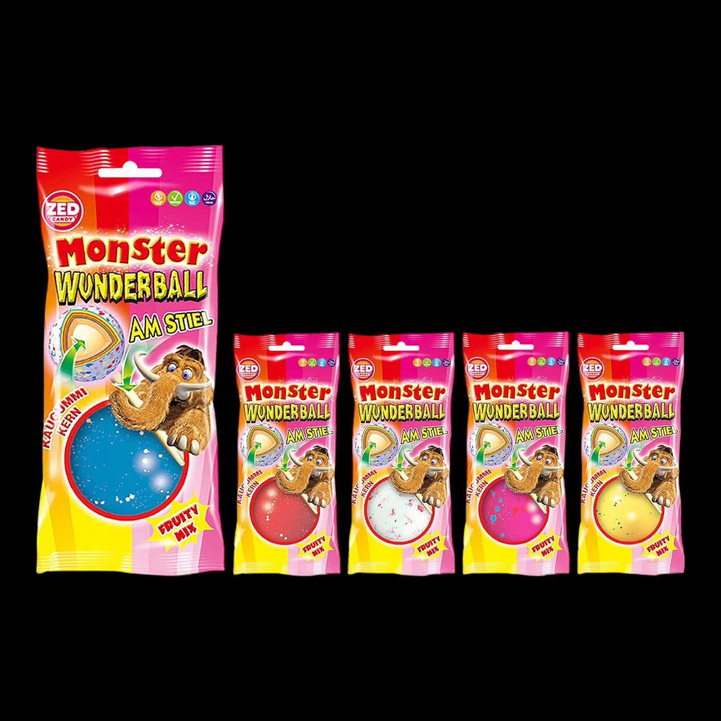 ZED Candy Monster Wunderball am Stiel Fruity Mix 60g
