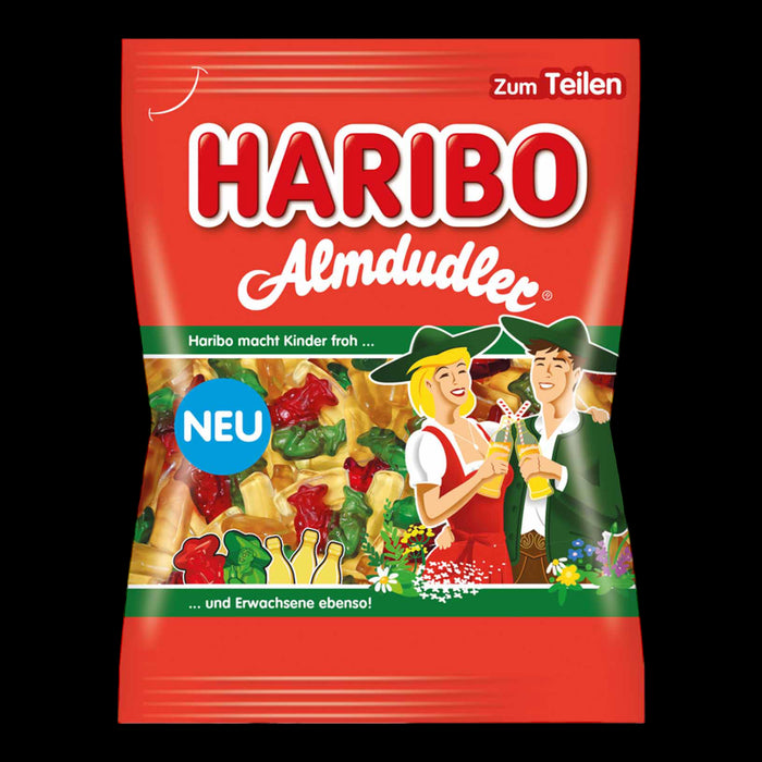 Haribo Almdudler 160g Fruchtgummi-. Himbeere- und Holundergeschmack