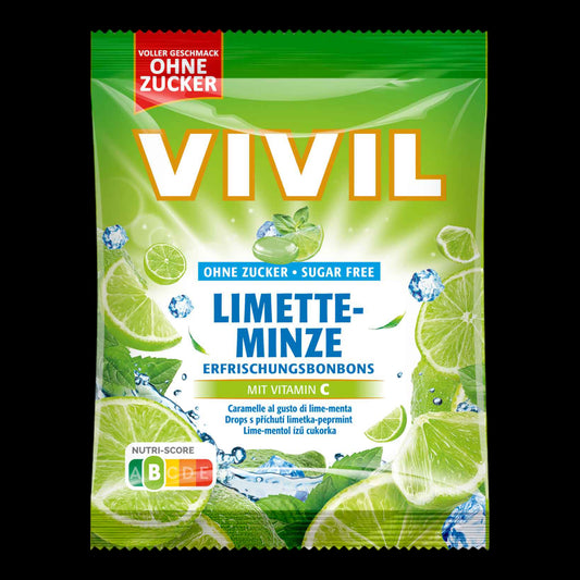 Vivil Erfrischungsbonbons Limette-Minze ohne Zucker 88g