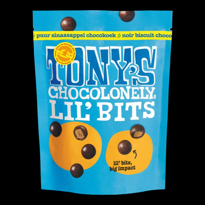 Tony’s Chocolonely Lil’ Bits Dark Orange Choco Cookie 120g MHD: 09.24