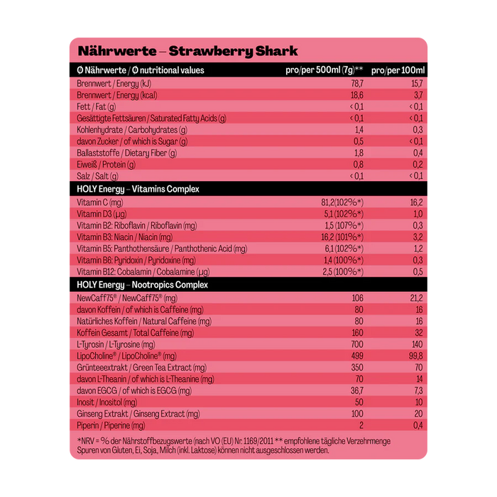 Holy Energy Strawberry Shark Erdbeere Mandarine 1x0.5l