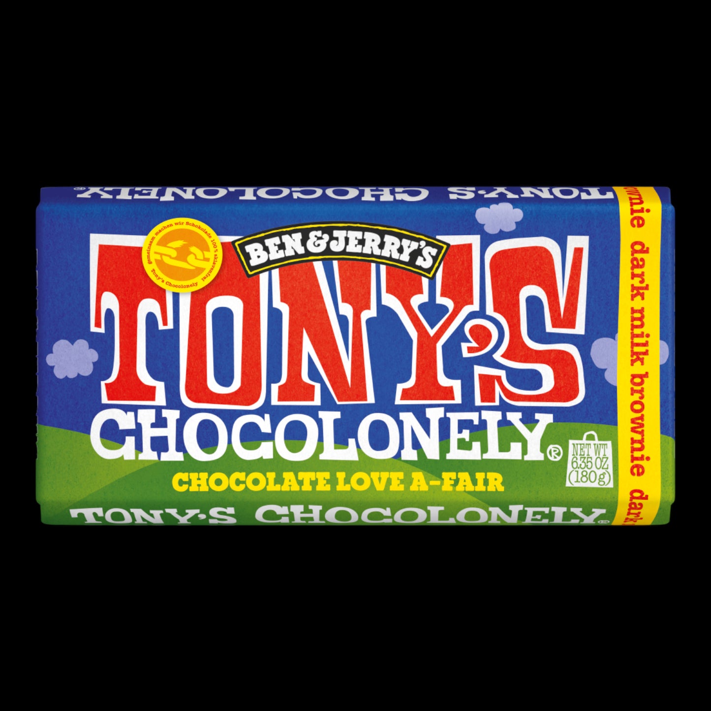 Tony's Chocolonely und Ben & Jerry's Dunkle Schokolade Brownie 180g