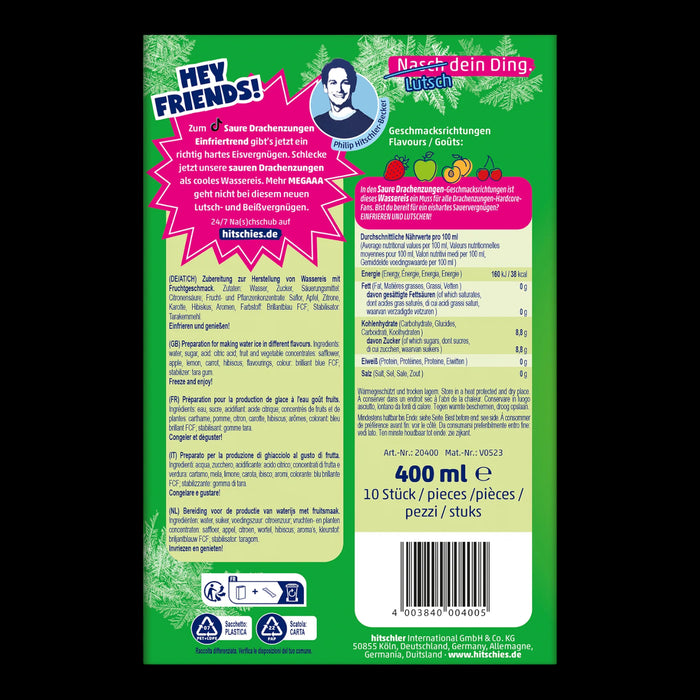 hitschies Saure Drachenzungen Wassereis 400ml