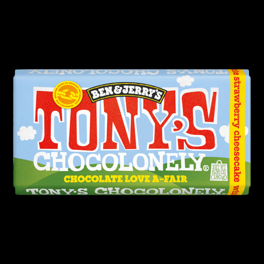 Tony's Chocolonely und Ben & Jerry's Weiße Schokolade Strawberry Cheesecake 180g