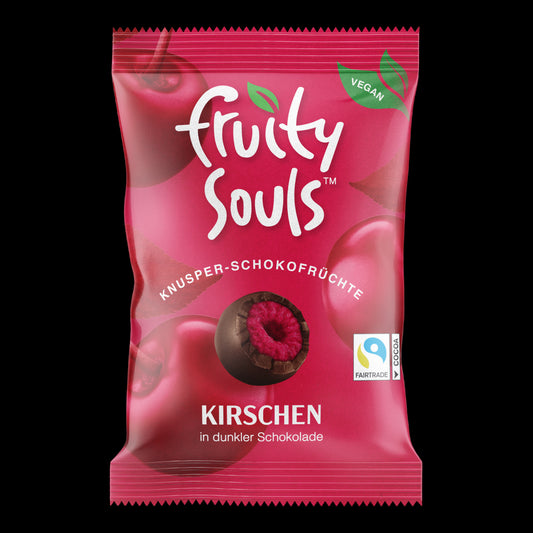 FruitySouls Knusper-Schokofrüchte Kirschen vegan 80g