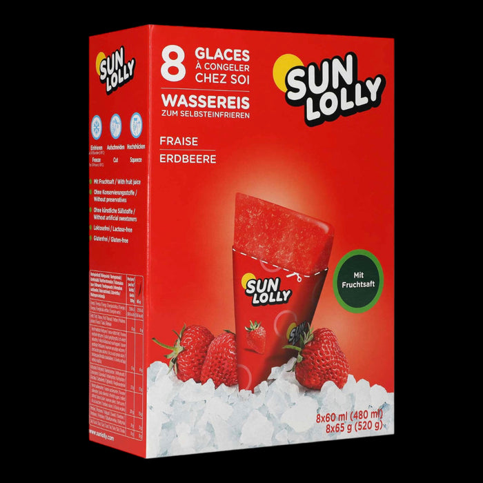 Sun Lolly Wassereis Erdbeere 8er