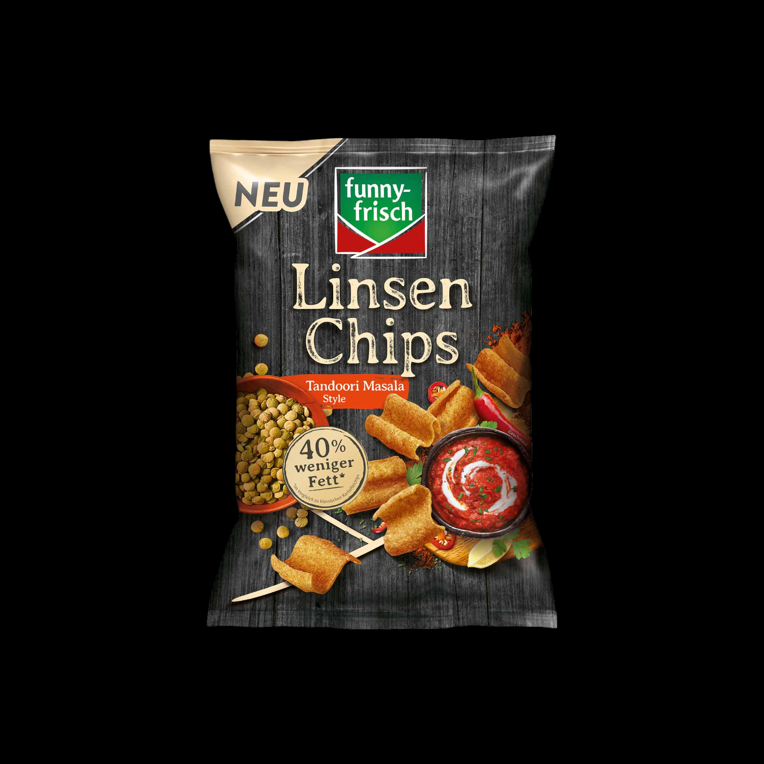 funny-frisch Linsen Chips Tandoori Masala Style 90g - candymen.ch funny-frisch Linsen Chips Tandoori Masala Style 90g - candymen.ch