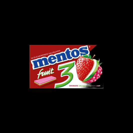 Mentos Fruit 3 Kaugummi Erdbeere-Grüner Apfel- Himbeer 14er