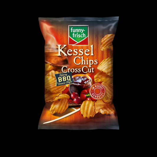 funny-frisch Kessel Chips Cross Cut Spicy BBQ Sauce Style 120g